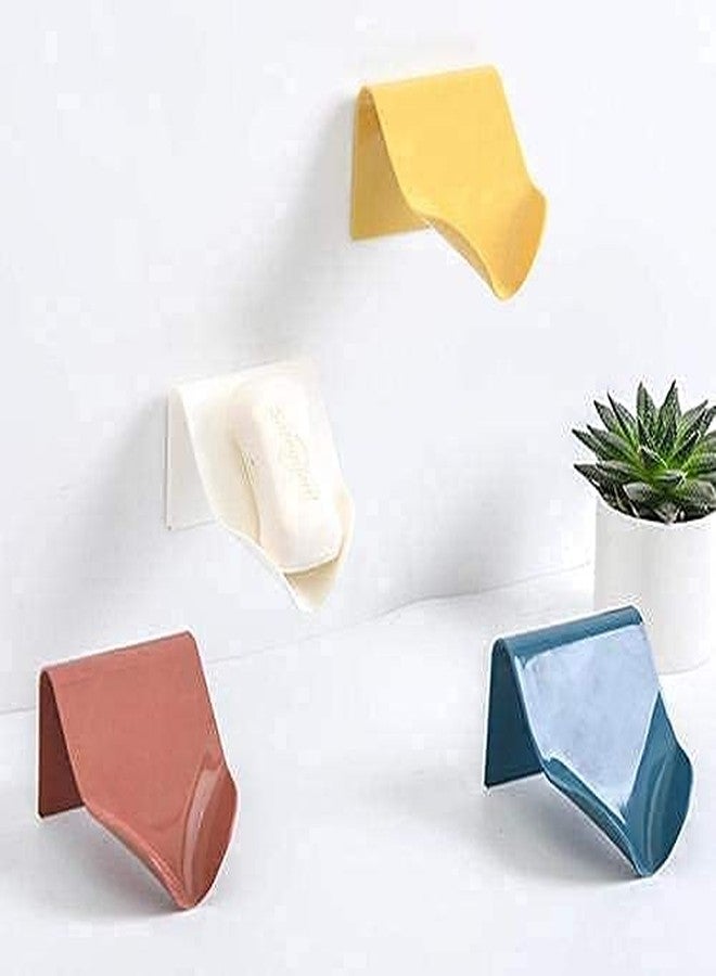 Dhanuom Soap Holder for Bathroom Kitchen Sink Self Adhesive Soap Stand for Bathroom with Removable Drain Tray,Non-Drill Fish Shape Cute Wall Mount Soap Holder(4 Pcs Multicolor) - Image 1